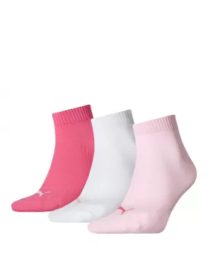 Șosete PUMA QUARTER PLAIN 3P ROZ/ALB