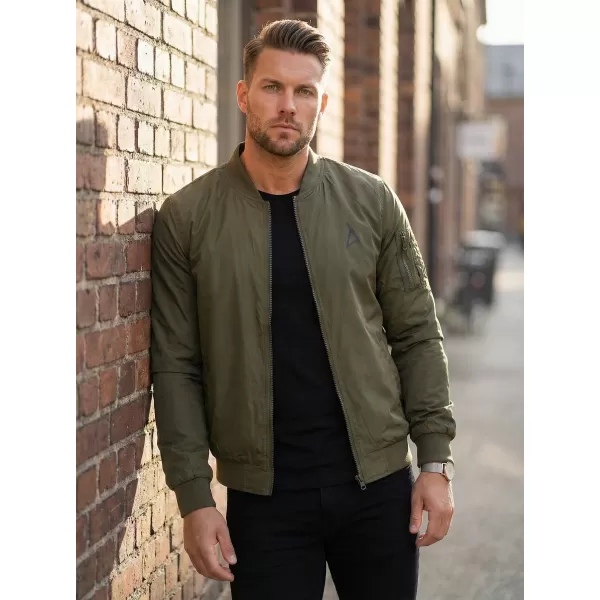  Jachetă bomber pentru bărbați ALTISPORT BYB/ALM002BY045 KAKI 