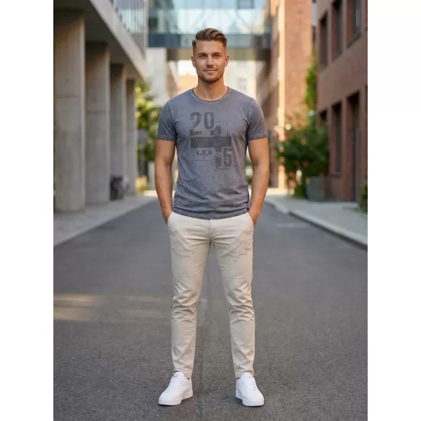  Tricou pentru bărbați KIXMI OMER GRI INCHIS 