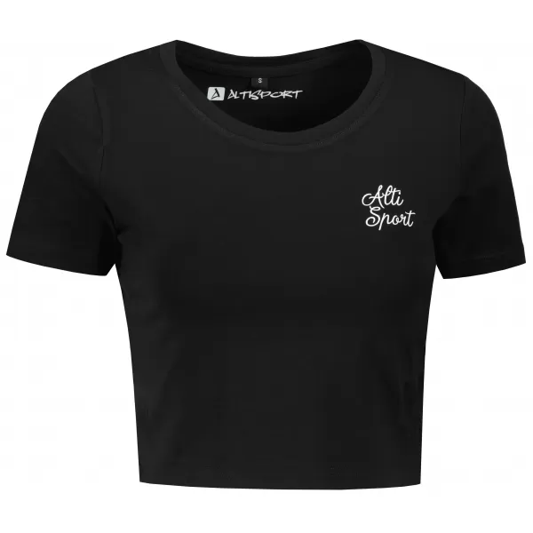  Tricou crop top dama ALTISPORT BYB/ALW056BY042 ALB-NEGRU 