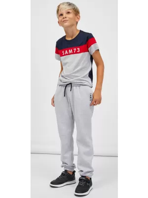 Pantaloni de trening pentru copii SAM 73 RIARDIN KK 507 GRI DESCHIS