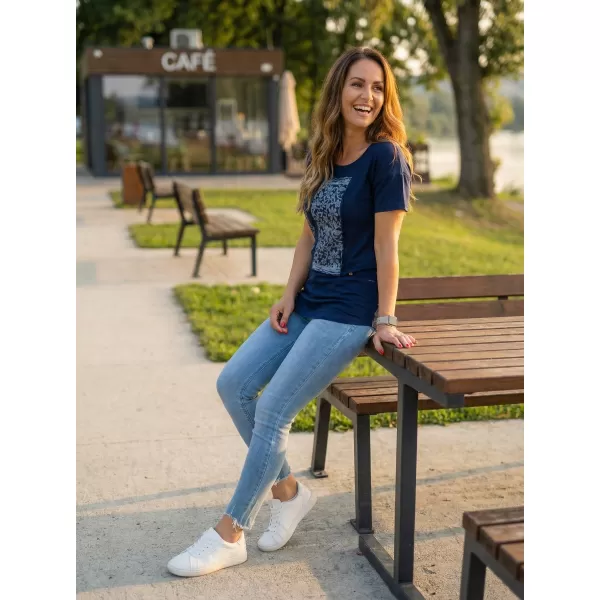 Tricou pentru femei KIXMI ODETTE ALBASTRU INCHIS 