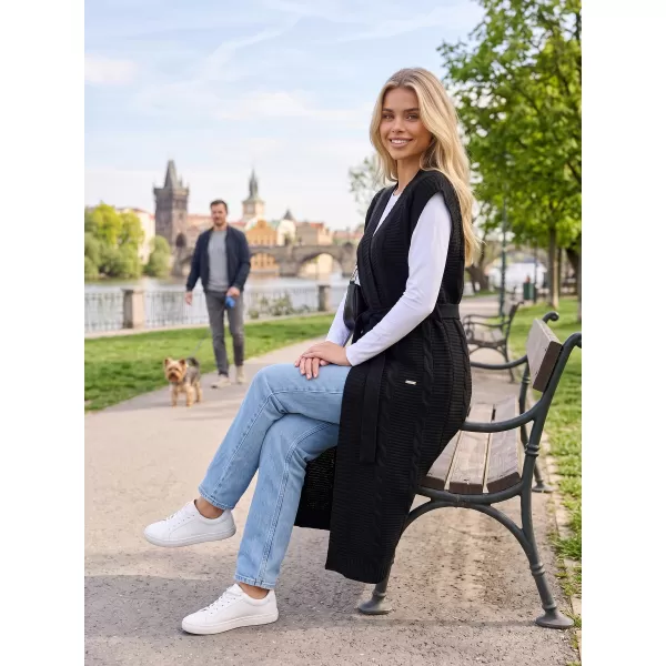  Vestă lungă pentru femei KIXMI OTYLIA NEGRU 