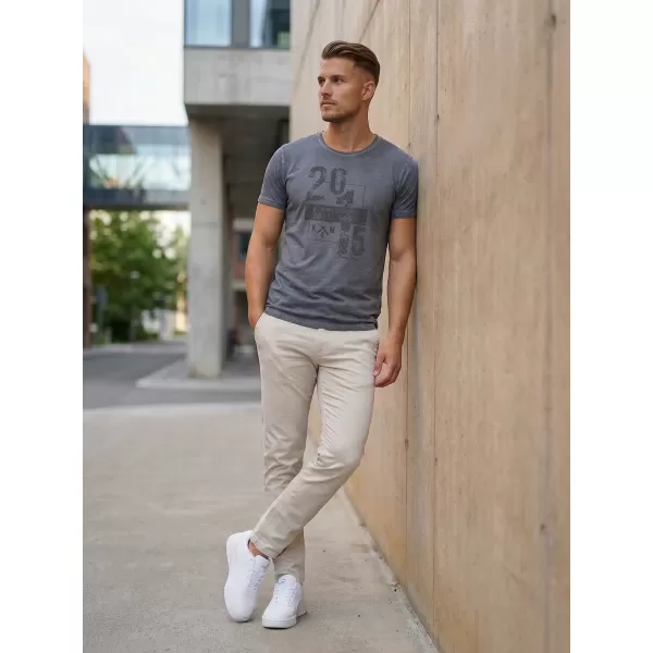  Tricou pentru bărbați KIXMI OMER GRI INCHIS 