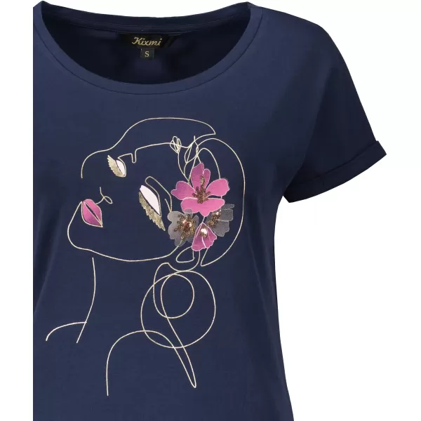  Tricou pentru femei KIXMI ONELLA ALBASTRU INCHIS 