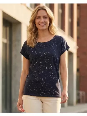 Tricou pentru femei SAM 73 HEQA WT 876 ALBASTRU ÎNCHIS