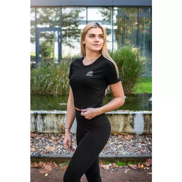  Tricou crop top dama ALTISPORT BYB/ALW056BY042 ALB-NEGRU 