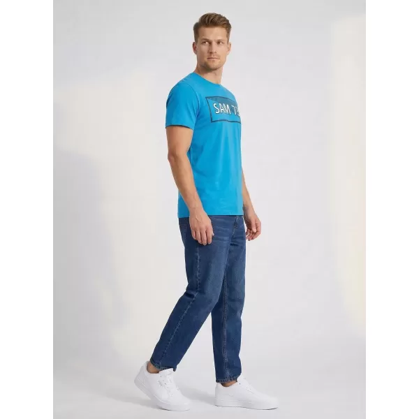  Tricou pentru bărbați SAM 73 FENRI MT 814 ALBASTRU STRĂLUCITOR 