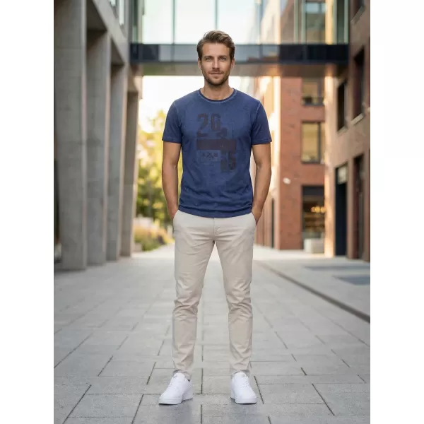  Tricou pentru bărbați KIXMI OMER ALBASTRU INCHIS 