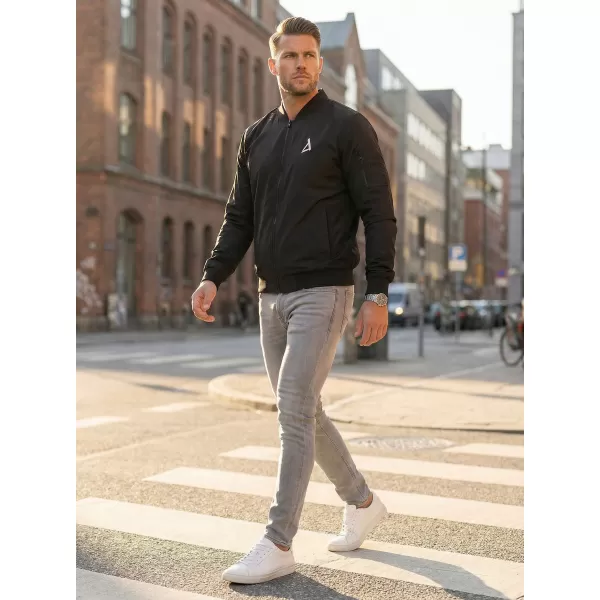  Jachetă bomber pentru bărbați ALTISPORT BYB/ALM002BY045 ALB-NEGRU 
