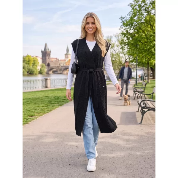  Vestă lungă pentru femei KIXMI OTYLIA NEGRU 
