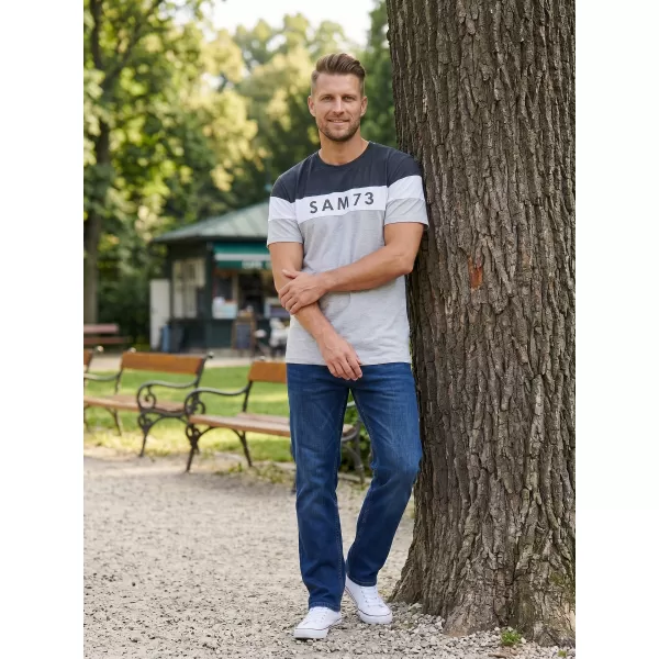  Tricou pentru bărbați SAM 73 KAVIX MT 815 GRI DESCHIS 