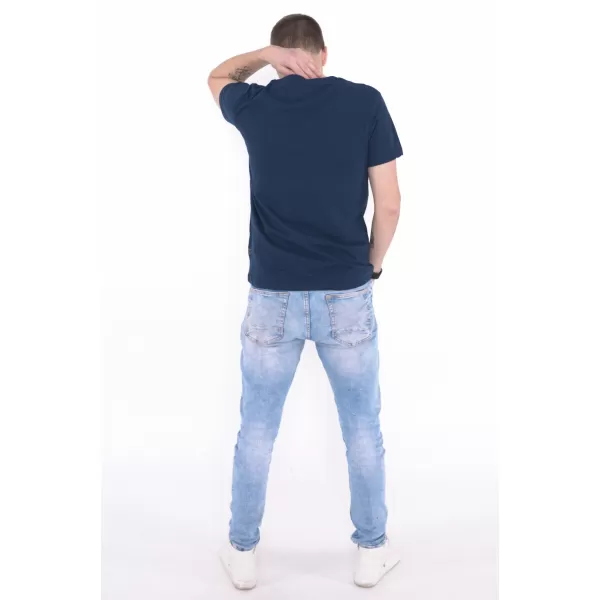  Tricou pentru bărbați KIXMI ORLANDO ALBASTRU INCHIS 