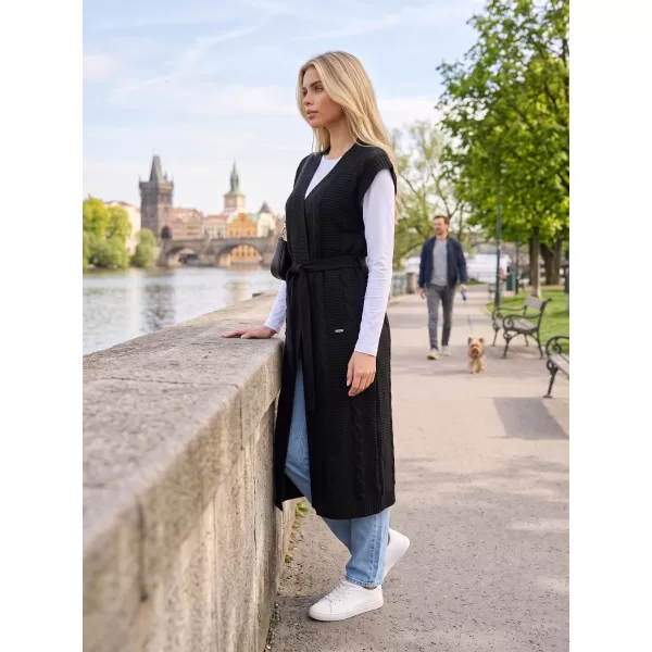  Vestă lungă pentru femei KIXMI OTYLIA NEGRU 