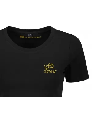 Tricou crop top dama ALTISPORT BYB/ALW056BY042 NEGRU SI AURIU