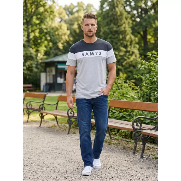  Tricou pentru bărbați SAM 73 KAVIX MT 815 GRI DESCHIS 