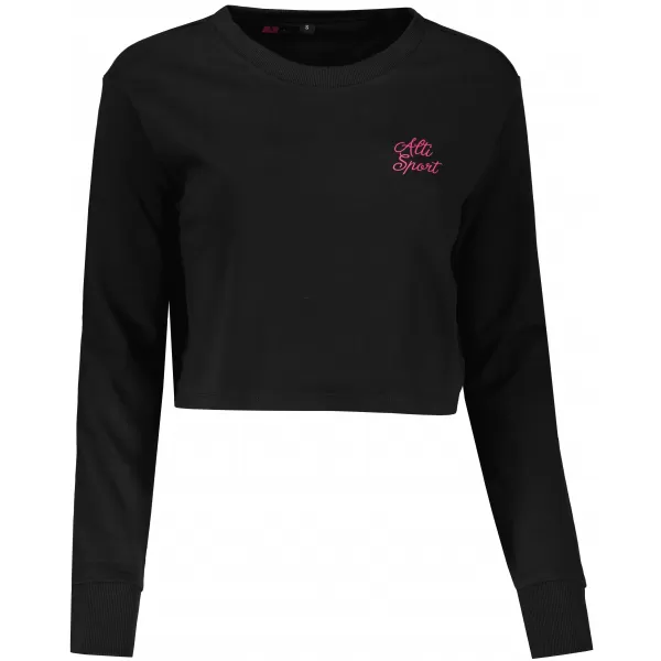 Hanorac crop top dama ALTISPORT BYB/ALW056BY131 NEGRU ROZ 