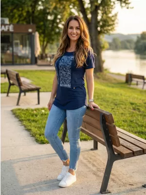 Tricou pentru femei KIXMI ODETTE ALBASTRU INCHIS