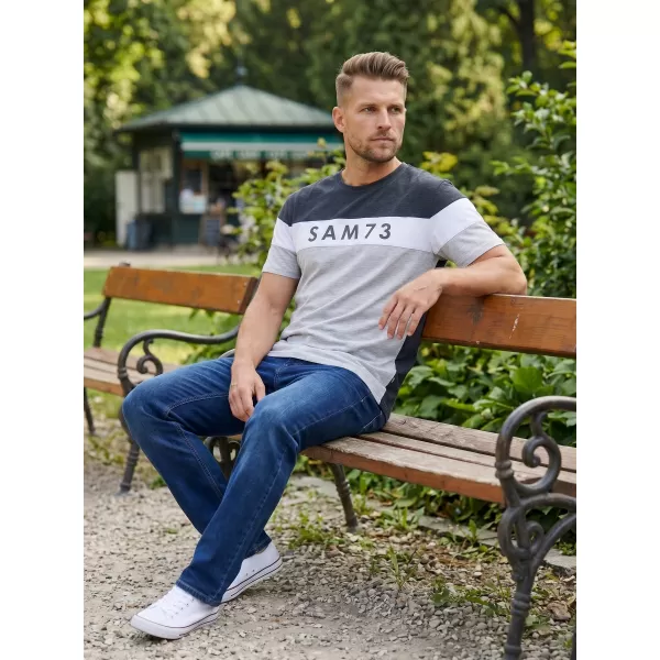  Tricou pentru bărbați SAM 73 KAVIX MT 815 GRI DESCHIS 