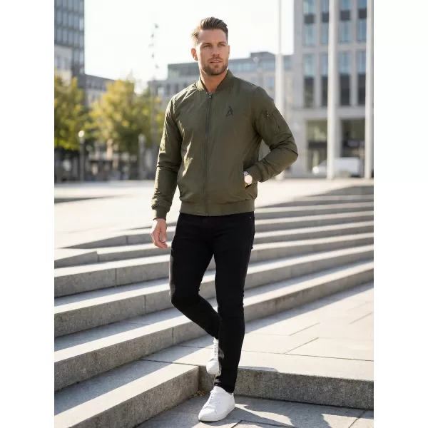  Jachetă bomber pentru bărbați ALTISPORT BYB/ALM002BY045 KAKI 