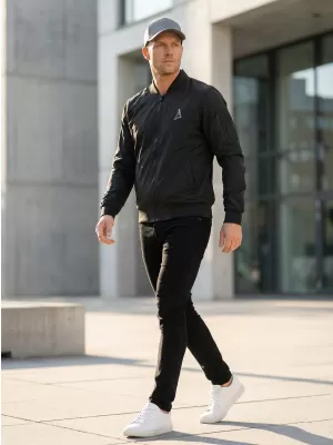 Jachetă bomber pentru bărbați ALTISPORT BYB/ALM002BY045 NEGRU SI ARGINTIU