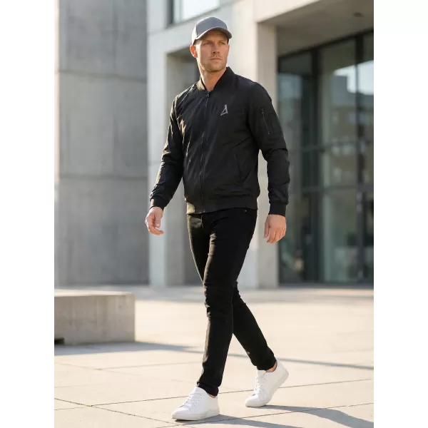  Jachetă bomber pentru bărbați ALTISPORT BYB/ALM002BY045 NEGRU SI ARGINTIU 