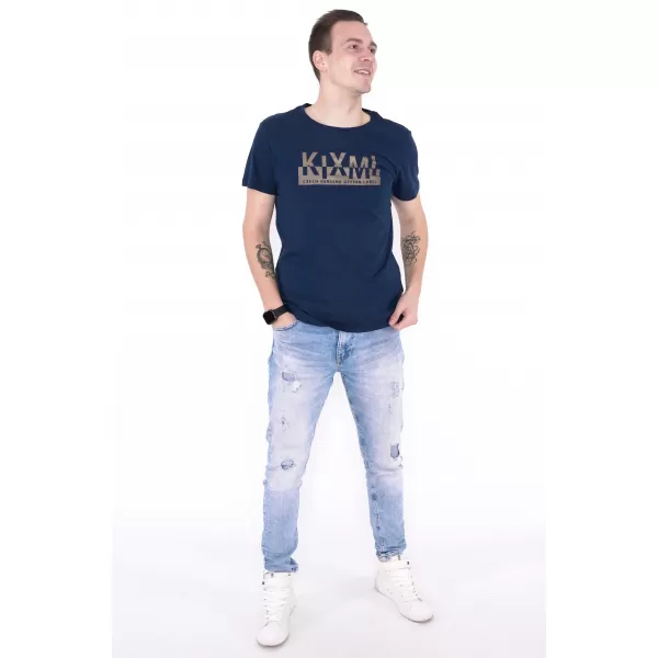  Tricou pentru bărbați KIXMI ORLANDO ALBASTRU INCHIS 