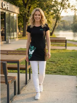 Dámské prodloužené triko ALTISPORT CARRYOVER ALW137AL384 ČERNOMODRÁ