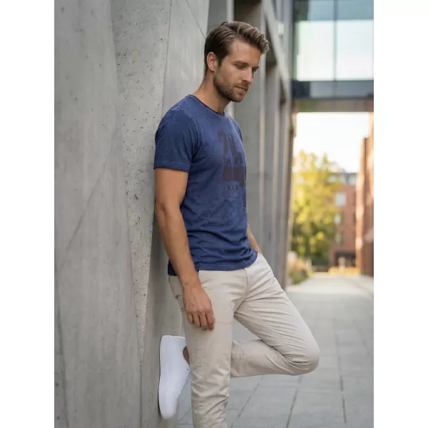 Tricou pentru bărbați KIXMI OMER ALBASTRU INCHIS 