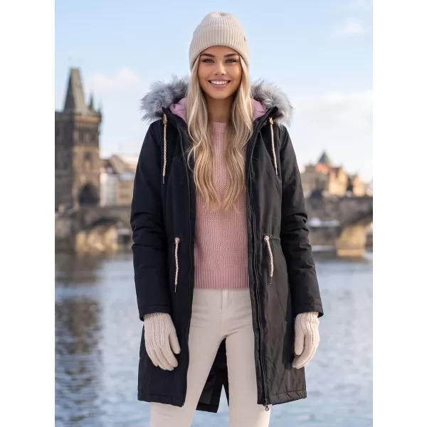  Palton de femei ALTISPORT HOREMA LCTY187 NEGRU 