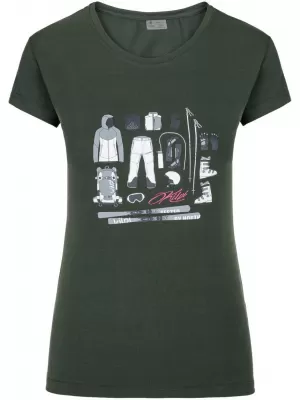 Tricou de damă cu mâneci scurte KILPI TORNES-W SL0303KI VERDE ÎNCHIS