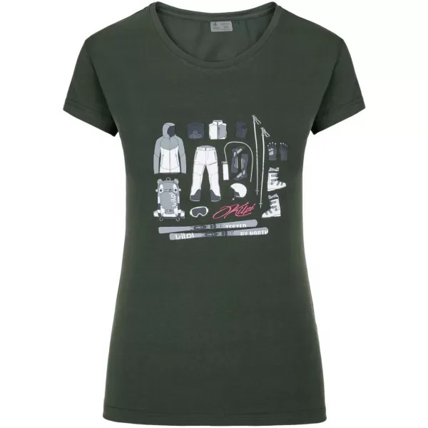  Tricou de damă cu mâneci scurte KILPI TORNES-W SL0303KI VERDE ÎNCHIS 
