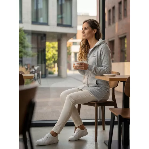  Hanorac prelungit dama ALTISPORT BYB/ALW056BY148 EVIDENȚIERI GRI DESCHIS 