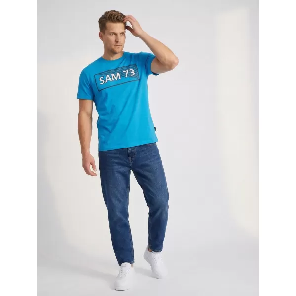  Tricou pentru bărbați SAM 73 FENRI MT 814 ALBASTRU STRĂLUCITOR 