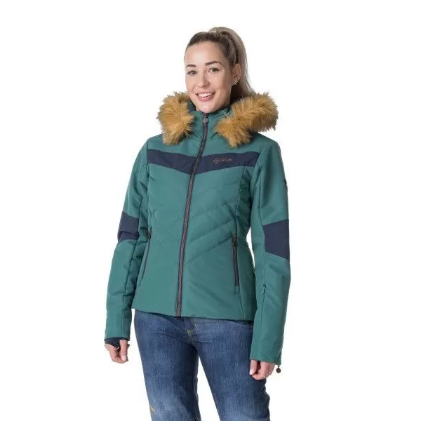  Jachetă de schi pentru femei KILPI ALISIA-W SL0111KI VERDE ÎNCHIS 