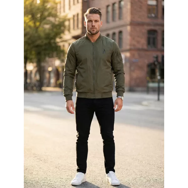 Jachetă bomber pentru bărbați ALTISPORT BYB/ALM002BY045 KAKI 