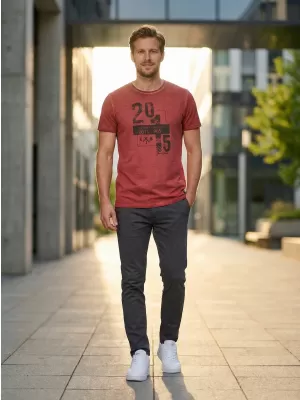 Tricou pentru bărbați KIXMI OMER BURGUNDIA
