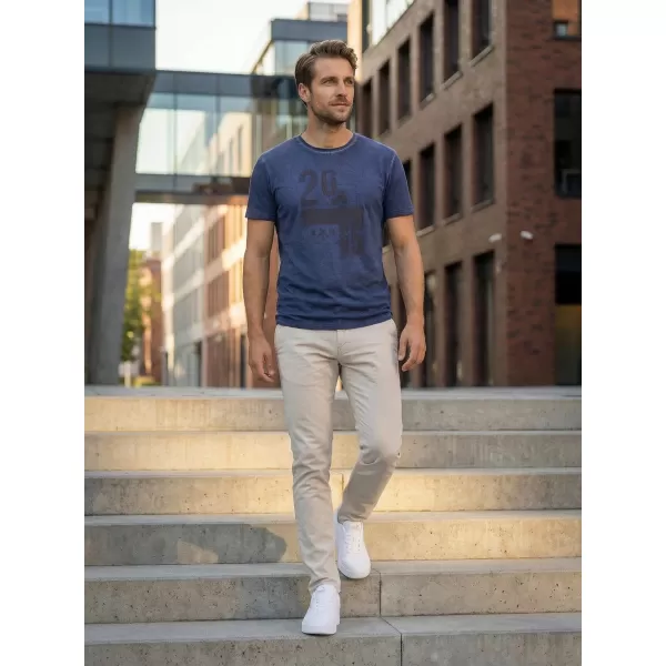  Tricou pentru bărbați KIXMI OMER ALBASTRU INCHIS 