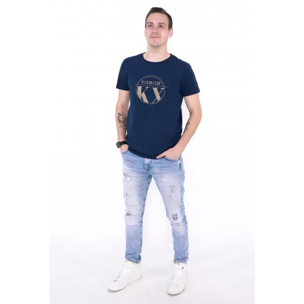  Tricou pentru bărbați KIXMI OCTAVIO ALBASTRU INCHIS 