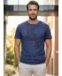 Tricou pentru bărbați KIXMI OMER ALBASTRU INCHIS