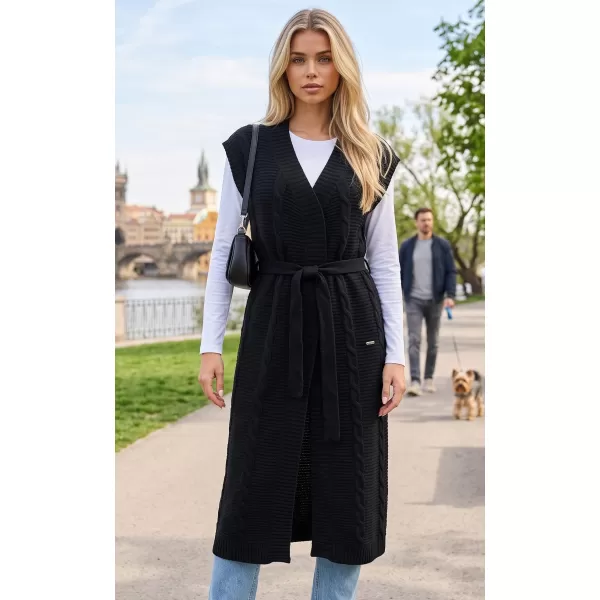  Vestă lungă pentru femei KIXMI OTYLIA NEGRU 