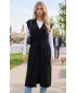 Vestă lungă pentru femei KIXMI OTYLIA NEGRU