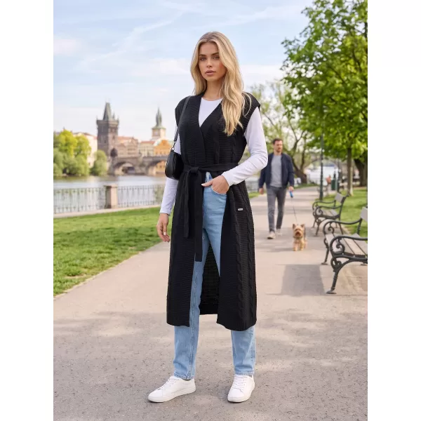  Vestă lungă pentru femei KIXMI OTYLIA NEGRU 