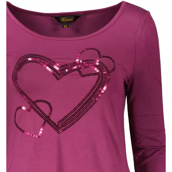  Tricou pentru femei KIXMI ORIANA BURGUNDIA 
