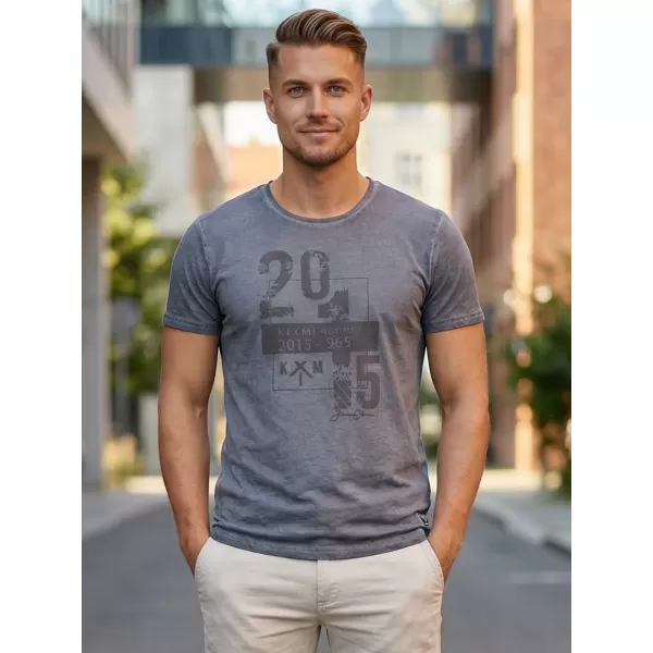  Tricou pentru bărbați KIXMI OMER GRI INCHIS 