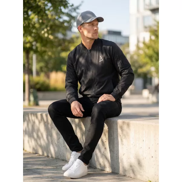  Jachetă bomber pentru bărbați ALTISPORT BYB/ALM002BY045 NEGRU SI ARGINTIU 