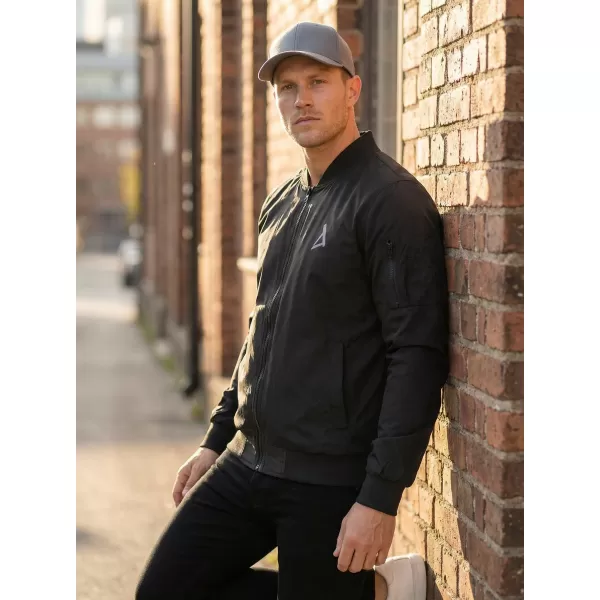  Jachetă bomber pentru bărbați ALTISPORT BYB/ALM002BY045 NEGRU SI ARGINTIU 