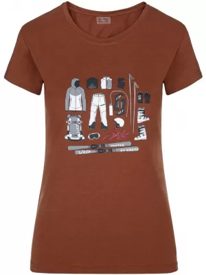 Tricou de damă cu mâneci scurte KILPI TORNES-W SL0303KI ROȘU ÎNCHIS
