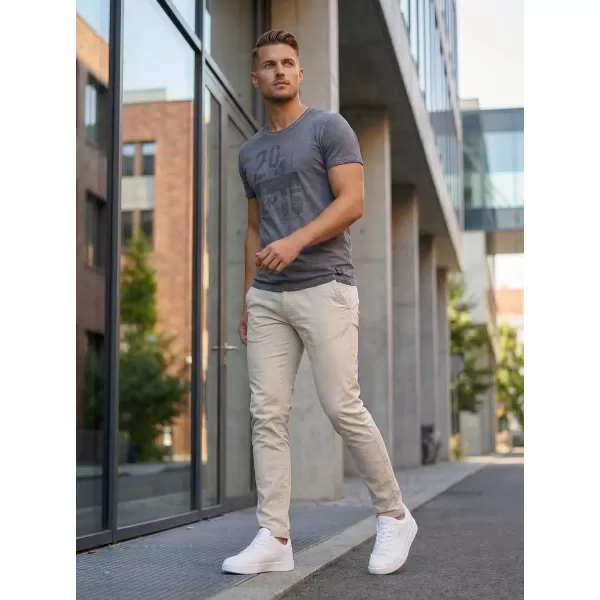  Tricou pentru bărbați KIXMI OMER GRI INCHIS 