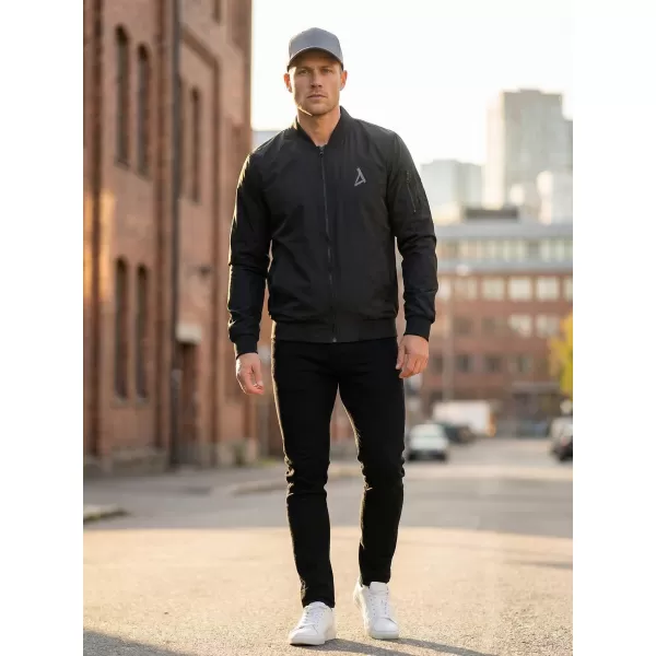  Jachetă bomber pentru bărbați ALTISPORT BYB/ALM002BY045 NEGRU SI ARGINTIU 
